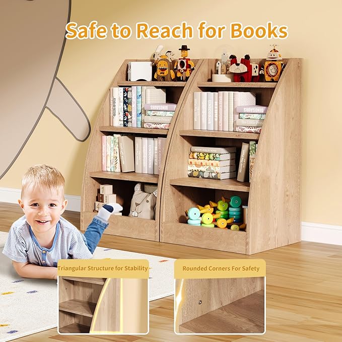 Kids Bookshelf, 4 Tier Kids Book Shelf - Image 3