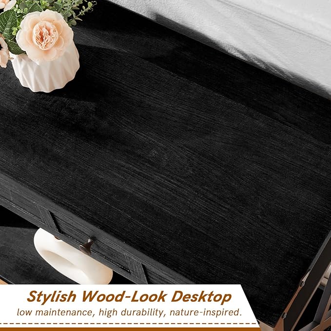 HOMBAZAAR Entryway Table, Rustic Console Table - Image 7
