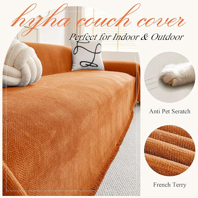 hyha Couch Cover for Dogs, Boho Sofa Covers for 3 Cushion Couch Washable - Image 4