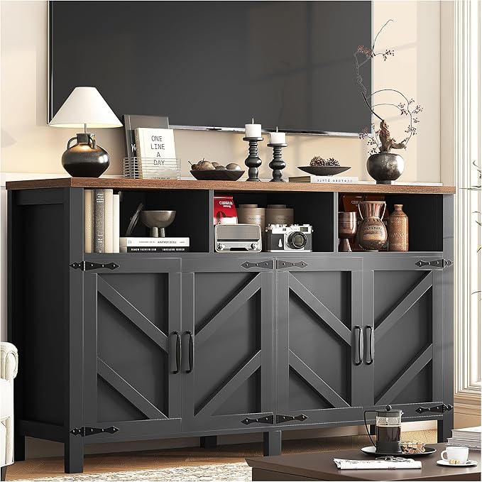 Buffet Sideboard with Storage Farmhouse with 4 Doors, Dining Room - Image 6