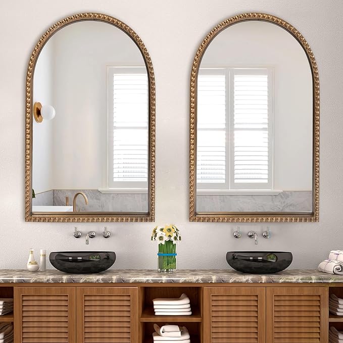 ironsmithn Gold Arched Mirror, Marlowe Decorative Accent Mirrors - Image 2