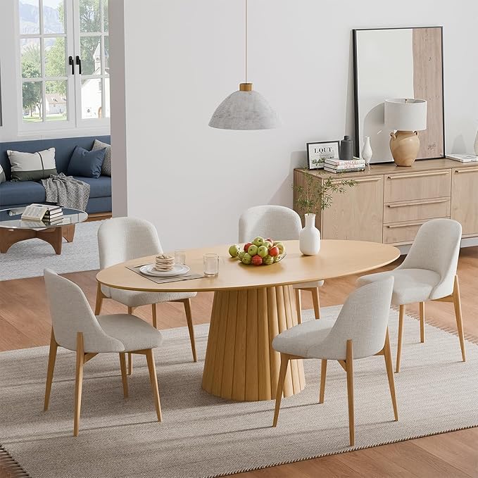 Casaphoria 67" Oval Dining Table, Modern Wood Kitchen Table - Image 3