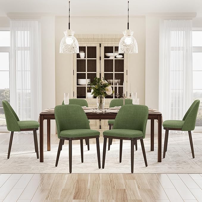 COLAMY Upholstered Dining Chairs Set of 6, Modern Kitchen Chairs - Image 2