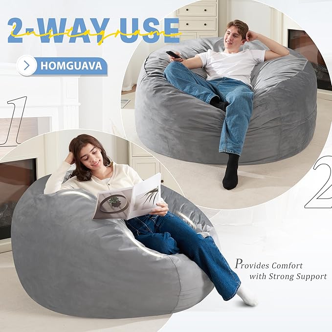 Homguava 4 FT Bean Bag Chair: 4' Bean Bags - Image 5