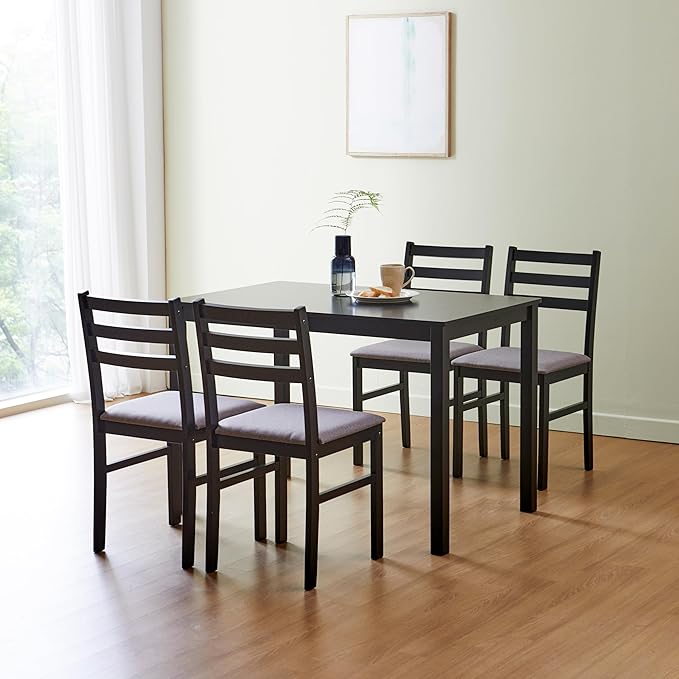 Livinia Seattle 5-Piece Wooden Dining Table Set - Image 4