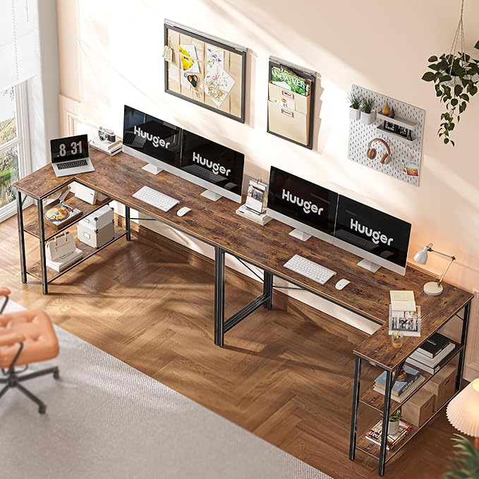 Huuger L Shaped Desk, 55 Inches Computer Desk - Image 5