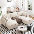Vesgantti 109" U Shaped Cloud Sectional Sofa, Comfy Corduroy Upholstered by Vesgantti