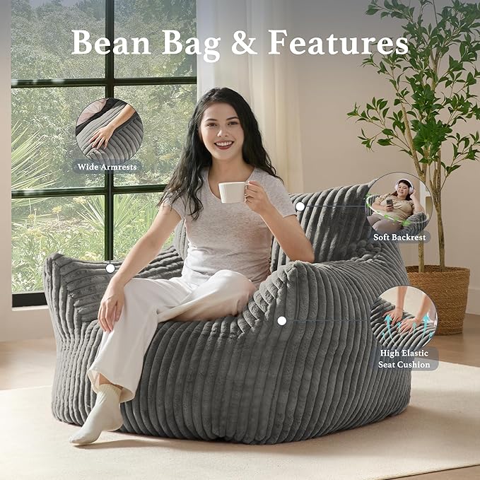 Giant Plush Bean Bag Chair for Adults - Image 4