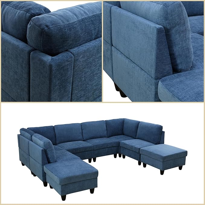 U Shaped Sectional Couch, Convertible Modular Sectional Sofa - Image 5