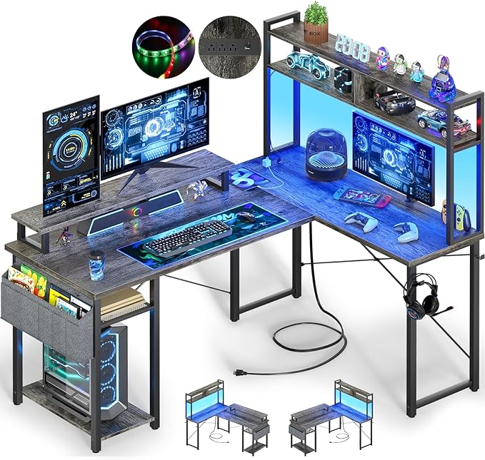 Small L Shaped Gaming Desk by Besiost
