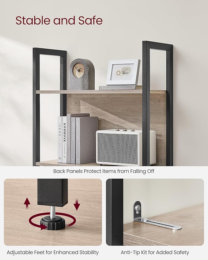 VASAGLE 5-Tier Bookshelf, Book Shelf, Industrial Bookcase, - Image 5