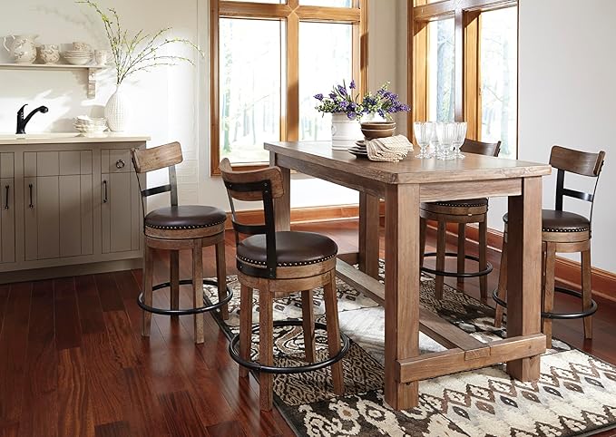 Signature Design by Ashley Pinnadel 24.25" Modern Farmhouse Swivel Counter - Image 9