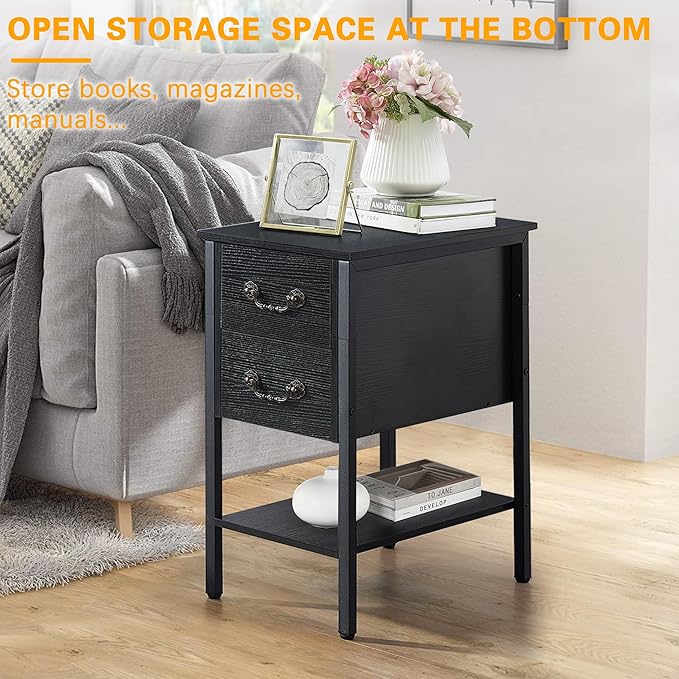 VECELO End Tables, Narrow Nightstand - Image 6