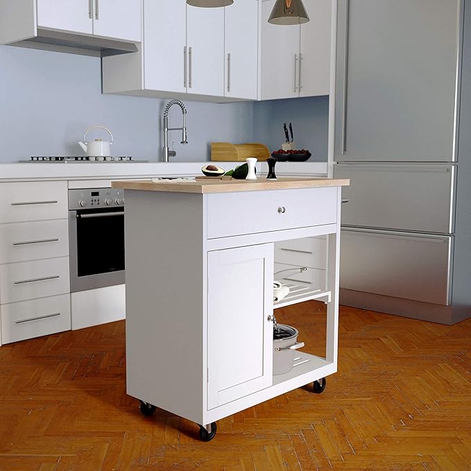 SEI Furniture Rolling w/Storage Kitchen Island - Image 4