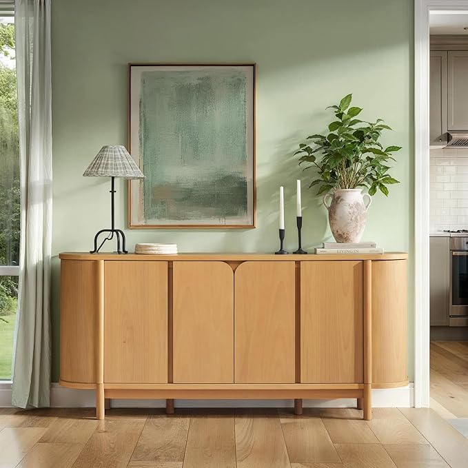 Walker Edison Ezra 70" Curved Sideboard Cabinet - Image 6