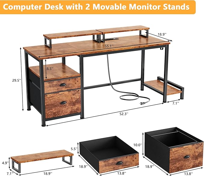 Furologee 55" Computer Desk - Image 3
