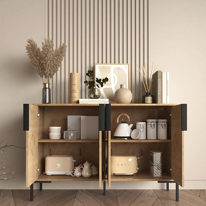 4 Doors Sideboard Buffet Cabinet - Image 7