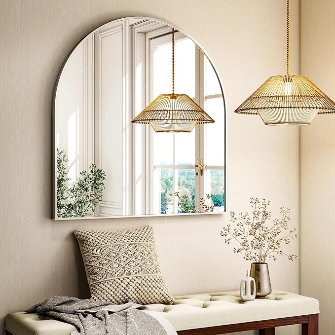 Arched Bathroom Mirror, 32x34 Inch - Image 9