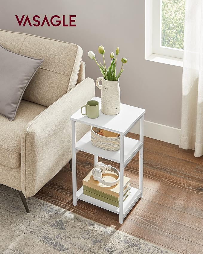 VASAGLE Side Table, Small End Table, Tall Nightstand - Image 2
