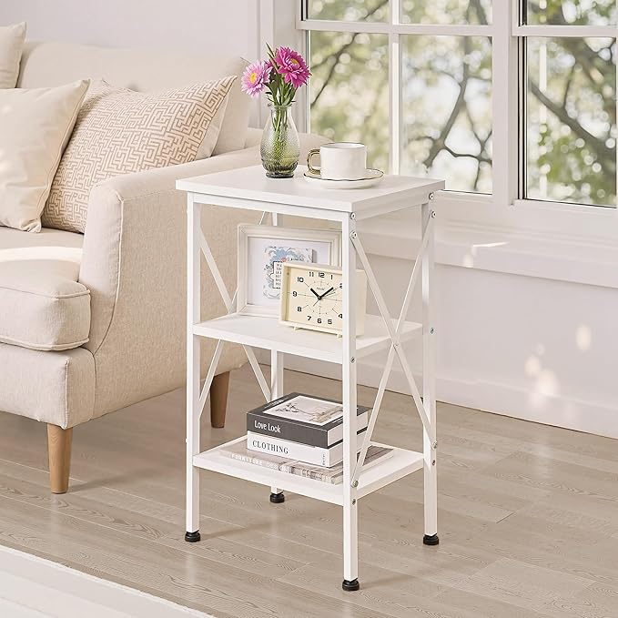 VECELO End Table, Bedside Table, X-Design Reinforced Nightstands, Side Table - Image 2