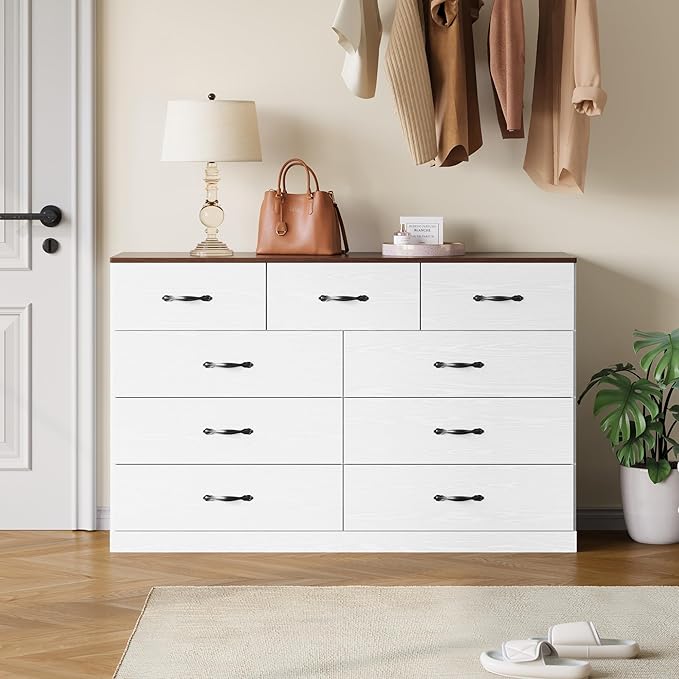 LINSY HOME 9 Drawer Dresser for Bedroom, Modern TV Stand Dressers - Image 3