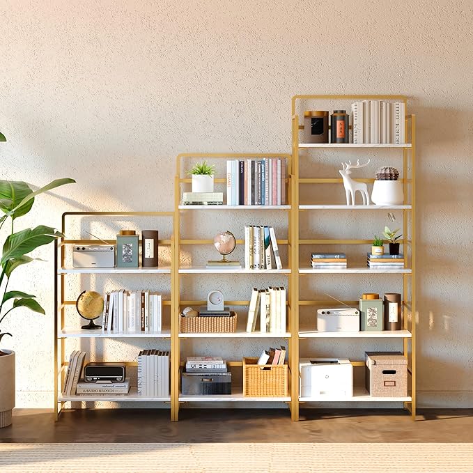 4NM No Assembly Folding Bookshelf, 4-Shelf 54" H Collapsible Foldable Bookcase - Image 5