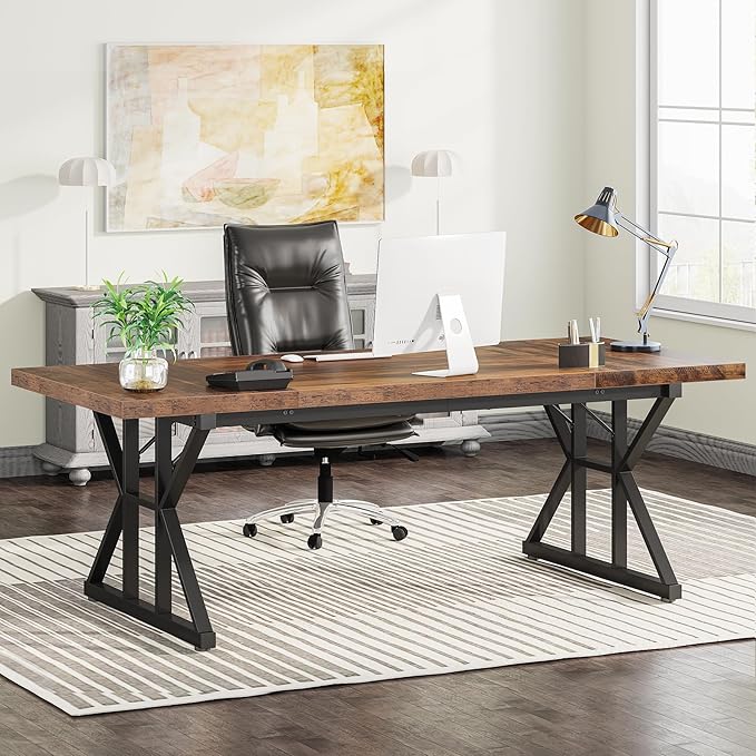 Tribesigns 70.8-Inch Executive Desk, Large Computer Office Desk Workstation by Tribesigns