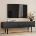 WERMO 71’’ Black TV Stand with Storage and Shelves by WERMO