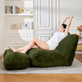 Bean Bag Chair with Ottoman, Comfy Bean Bag Sofa with Memory Foam, Lazy BeanBag by Cvortll