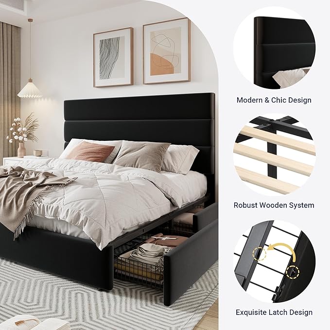 Allewie Modern Queen Size Platform Bed Frame - Image 6