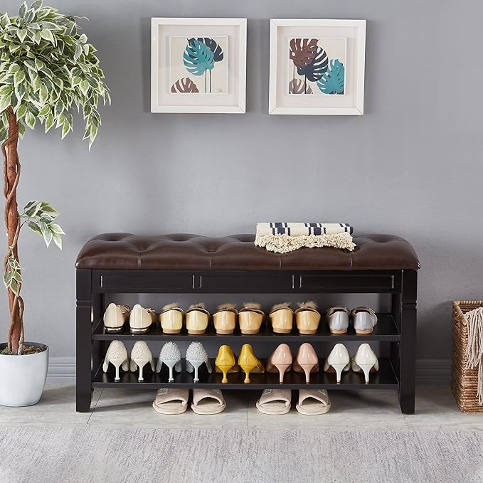 Shoe Storage Bench, Entryway Shoe Rack - Image 4