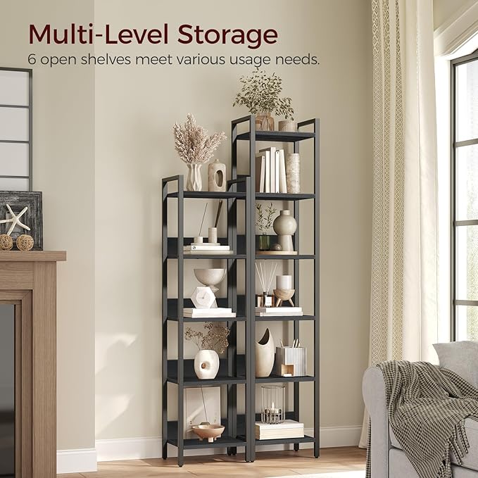 Bookshelf, 6-Tier Bookcase, Standing Book Shelf - Image 4