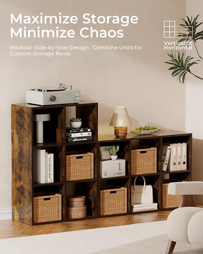 GTPLAYER 6-Cube Storage Organizer, Fits 11" Bins, Vertical or Horizontal Use - Image 7