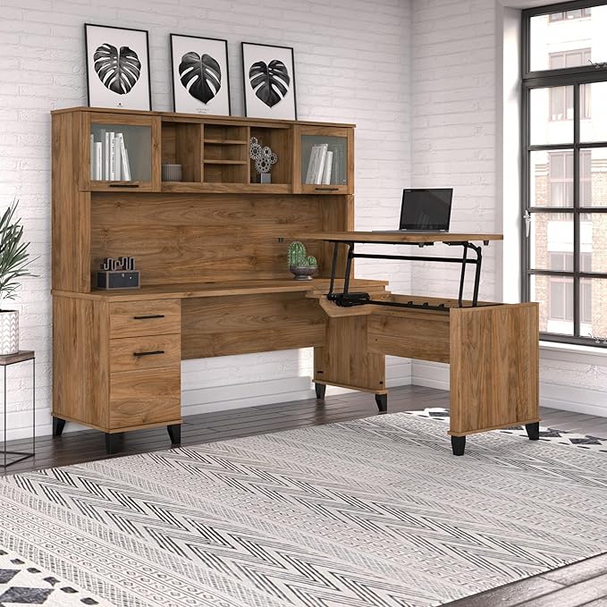 Bush Furniture Somerset 72W 3 Position Sit to Stand L Shaped Desk - Image 2