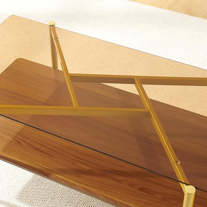 Rectangle Coffee Table, Mid-Century Modern Design, L41*W21*H17 inch, - Image 8