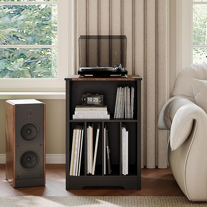 ChooChoo Record Player Stand, Vinyl Record Storage Cabinet, Turntable Stand - Image 4
