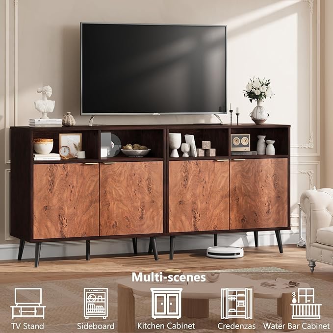 GarveeHome Buffet Cabinet with Drawers, 31.5'' Large Sideboard Buffet Credenza - Image 5