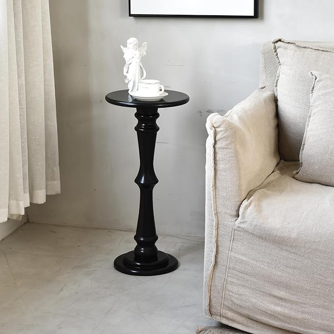 SwallowLiving Small Round Side Table, Tall End Tables Living Room, Narrow Night - Image 6