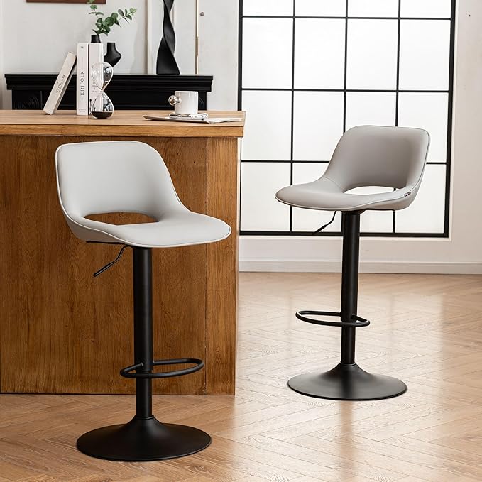 YOUNIKE Bar Stools Set of 2 Modern Swivel Barstools, Adjustable Counter Height by YOUNIKE