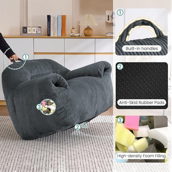 DAICO Bean Bag Chairs for Adults Beanbag Sofa - Image 6