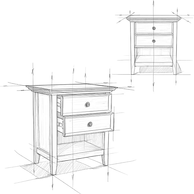 SIMPLIHOME Amherst SOLID WOOD 24 Inch Wide Traditional Bedside Nightstand Table - Image 14