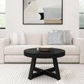 Plank+Beam Classic Round Coffee Table, 30 Inch Farmhouse Coffee Table, Mini by PlankBeam