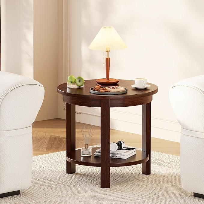 Small Round Wood Coffee Table - Image 4