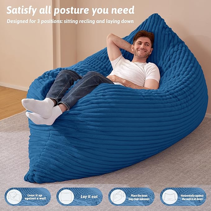 HABUTWAY 4-in-1 Bean Bag Chair, Convertible Chair - Image 5