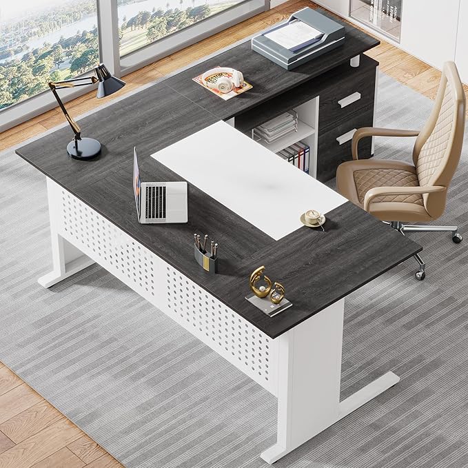 Tribesigns 63 Inch Executive Desk - Image 5