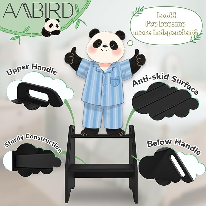 AMBIRD Wooden Step Stool, 15.75'' H Potty Training Toddler 300 lbs Capacity - Image 2