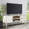 SAFAVIEH Sorrel TV Stand for up to 55" Flatscreen – Distressed White, 2 Doors by SAFAVIEH