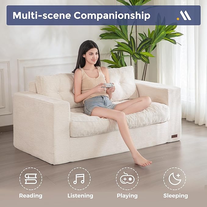 MAXYOYO Bean Bag Chair for Adults, Upholstered Floor Sofa - Image 6