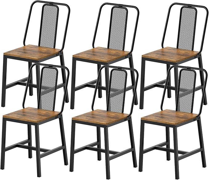 Dining Chairs Set of 6, Wooden Kitchen Chairs, Farmhouse Dining Chairs by Yatiney