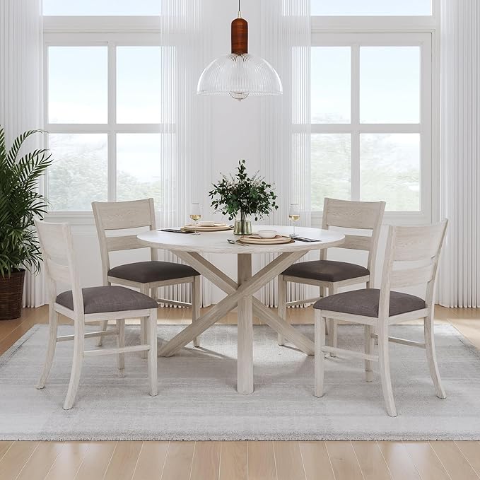 Peatuk Round Solid Wood Dining Table, Part of Dining Table Set, Mix and Match - Image 7